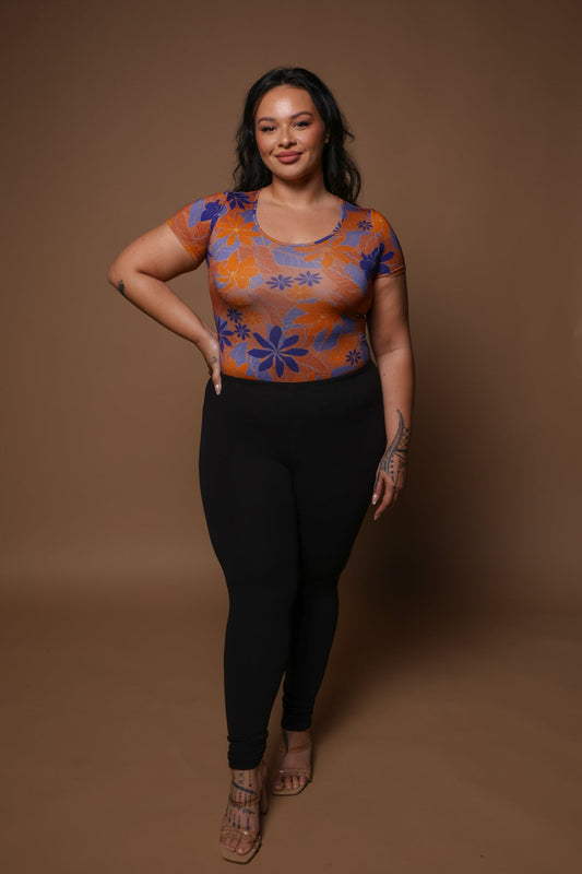 Kana Bodysuit | Kula Gardenia Orange/Blue