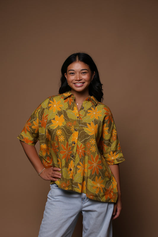 Kaia Blouse | Kula Gardenia Green