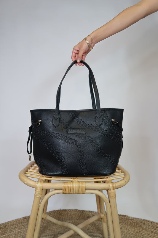 'Eke Tote | Puakenikeni Embossed Black