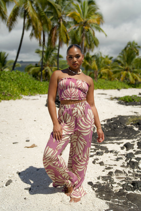 Smocked Bandeau | Monstera Purple