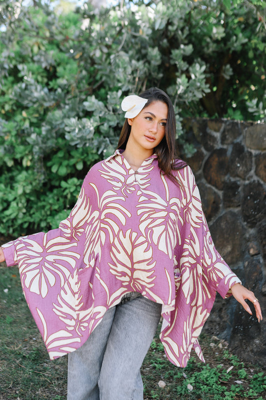 Ahe Kolo Blouse | Monstera Purple