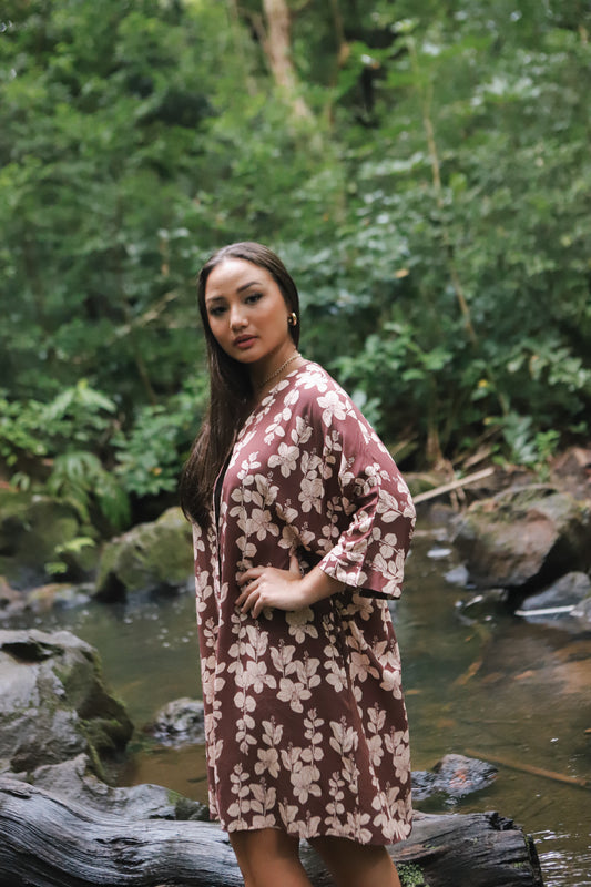 Aloha Button Down Dress | Pōhinahina Plum