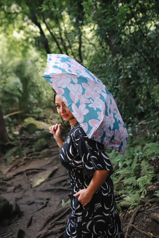 Lexbreezy Foldable Umbrella | Pua Melia Blue Lagoon