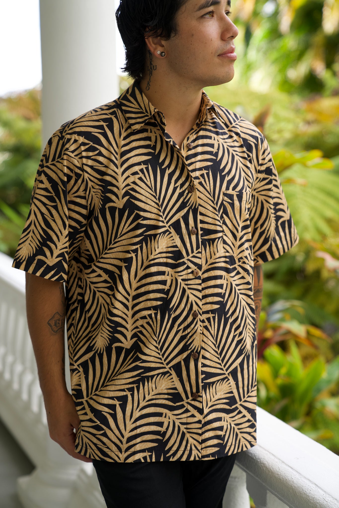 Men's Aloha Shirt Full Button Down | Lauhala Foliage – LexBreezy Hawaii