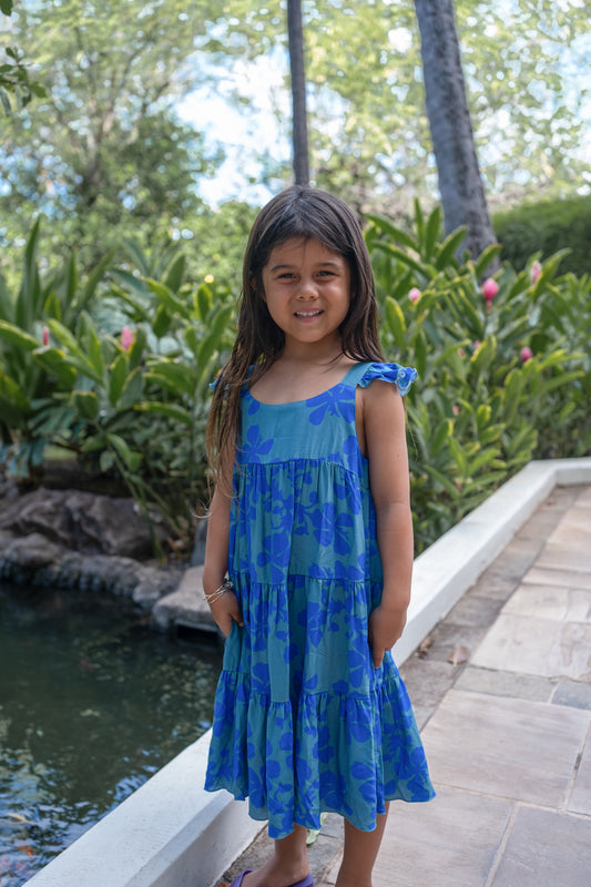 Keiki Paisley Dress | Island Retro Blue