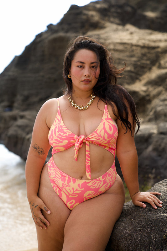 Heidi Tie One-Piece Swimsuit | Laua'e Fern Pog