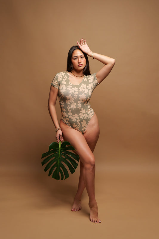 Kana Bodysuit | Pohinahina Eucalyptus/Blush