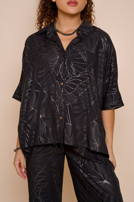 Kaia Blouse | Kalo Black/Metallic Silver