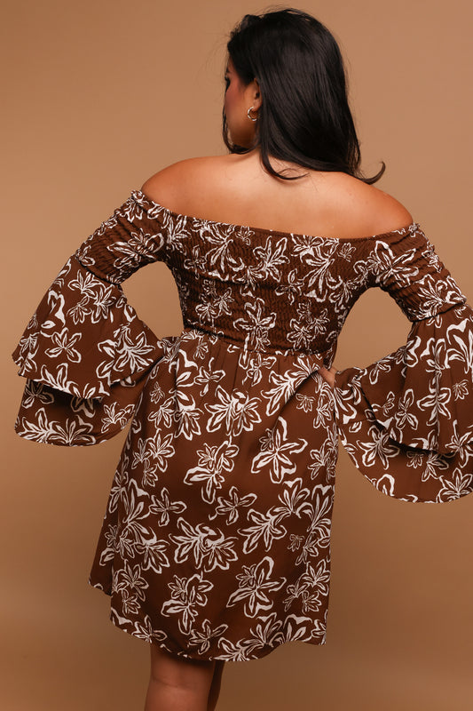 Keani Off-Shoulder Dress | Naupaka Cocoa