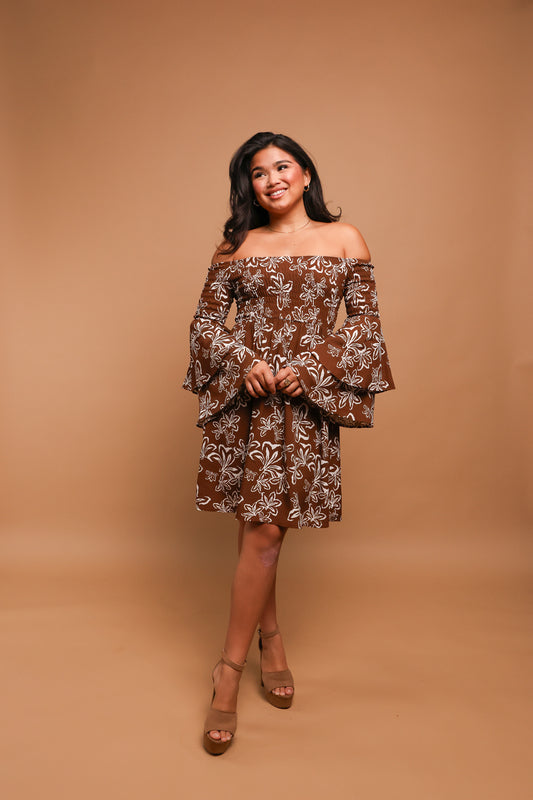 Keani Off-Shoulder Dress | Naupaka Cocoa