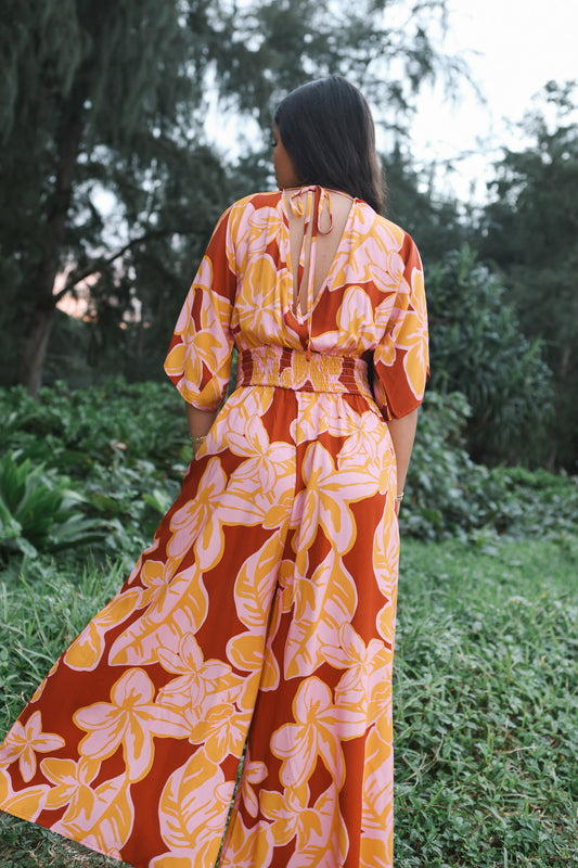 Vacay Long Jumpsuit | Pua Melia Saffron