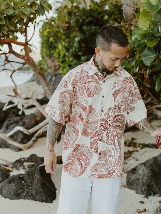 Men’s Long Sleeve Shirt Mandala Monstera